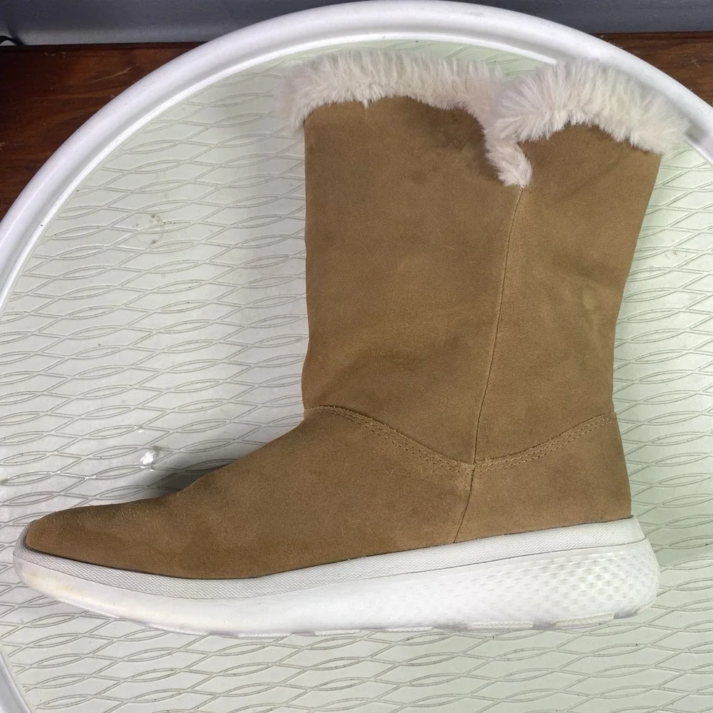 Skechers‎ Gogomat Womens Technology Brown Suede Leather Winter Boots Sz.6.5 EUC